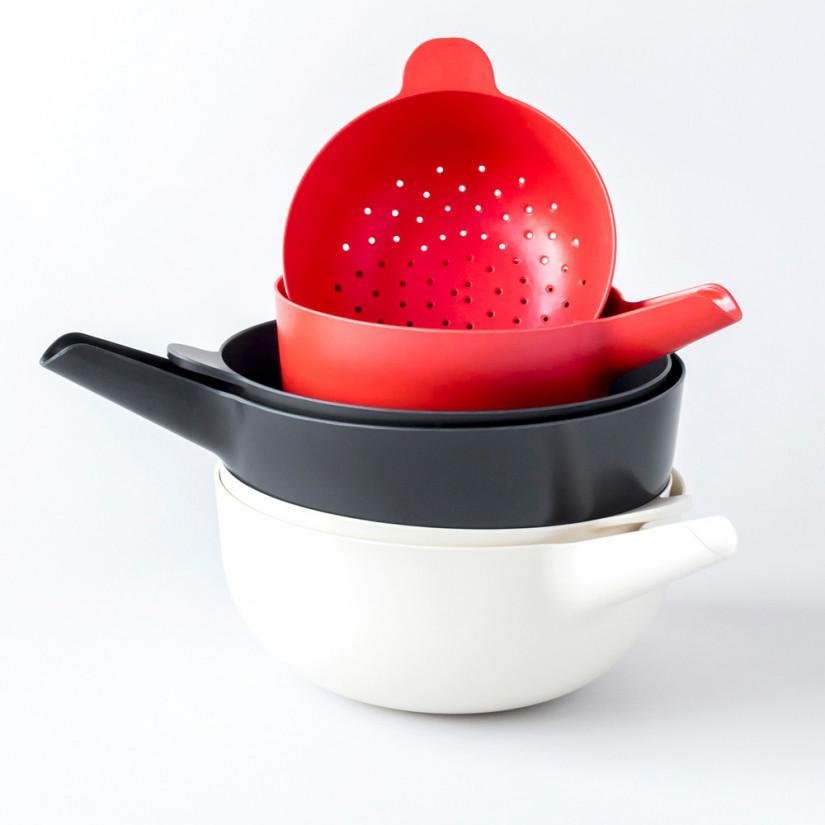 Small Mixing Bowl and Colander Set - Black - Image 3