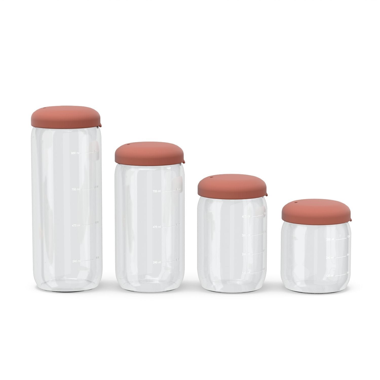 Food Storage Jar in Borosilicate Glass 17 oz - Terracotta - Image 4