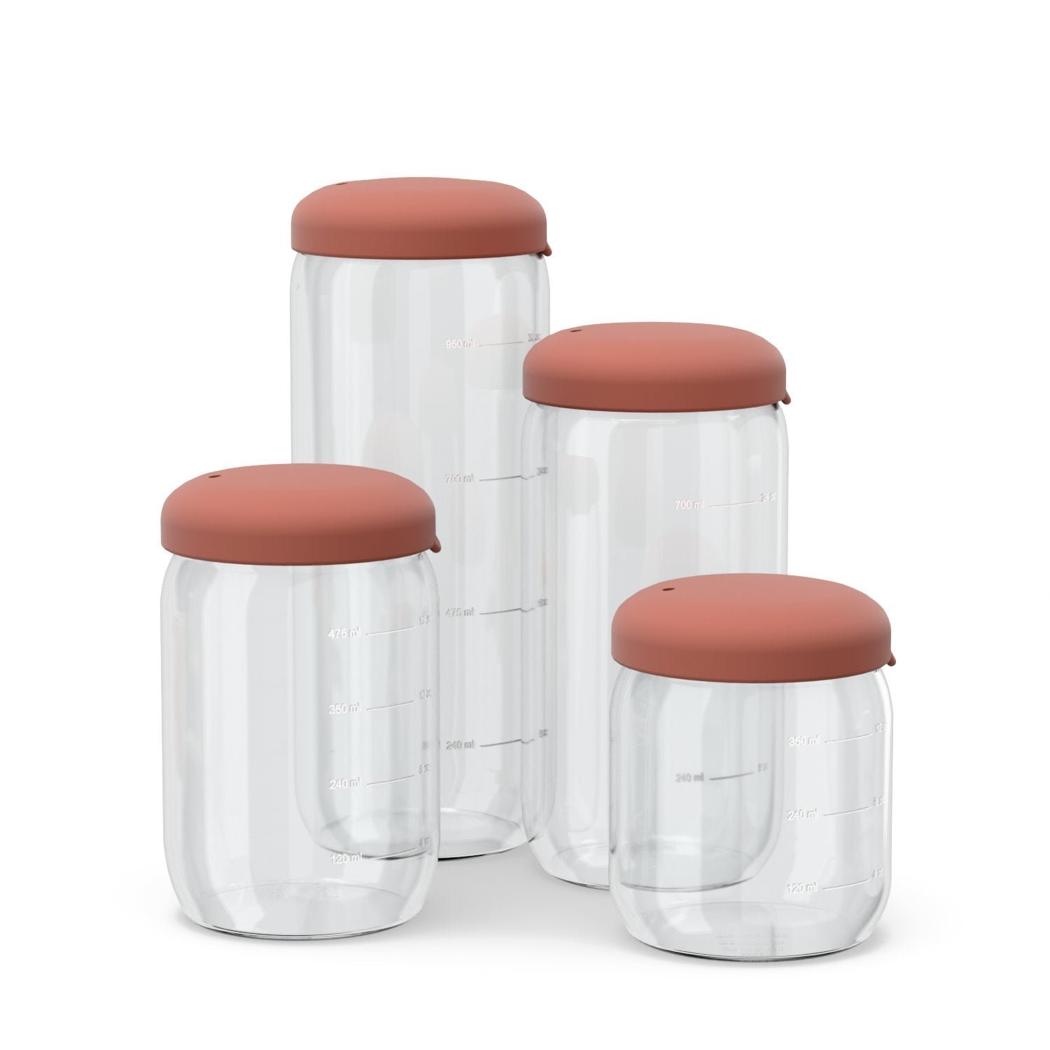Food Storage Jar in Borosilicate Glass 25 oz - Terracotta - Image 3