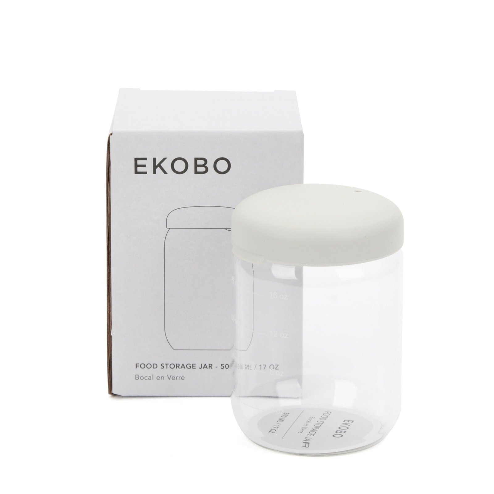 Food Storage Jar in Borosilicate Glass 17 oz - Cloud - Image 2