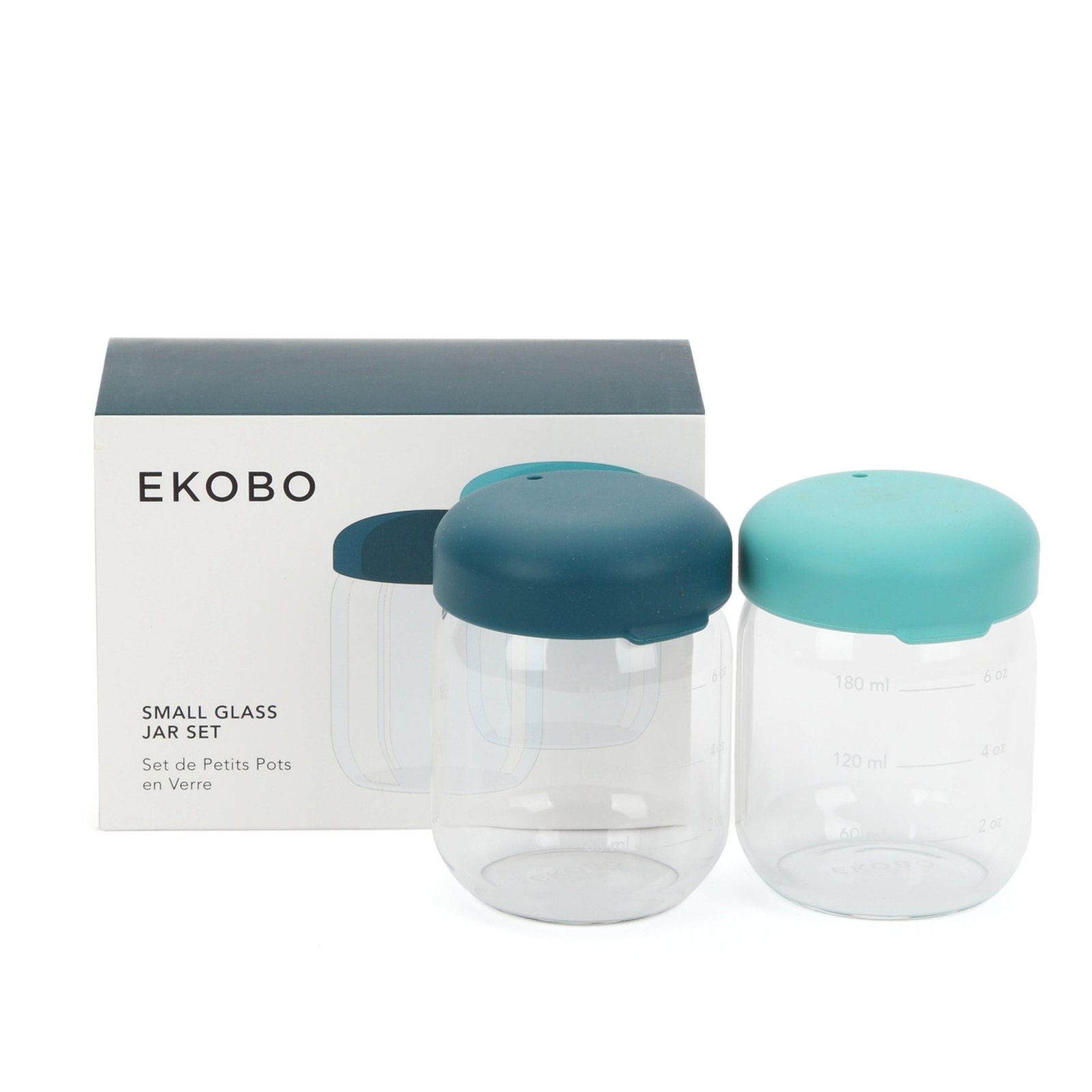 Food Storage Jar Set in Borosilicate Glass 6 oz - Blue Abyss / Lagoon - Image 2